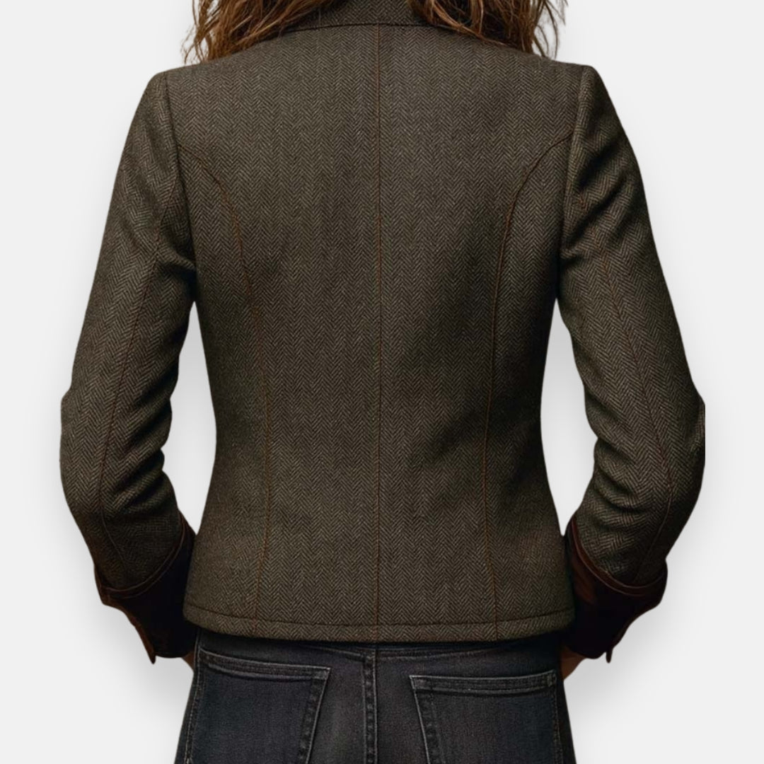 Darmae™ – Elegante chaqueta de tweed con detalles de terciopelo