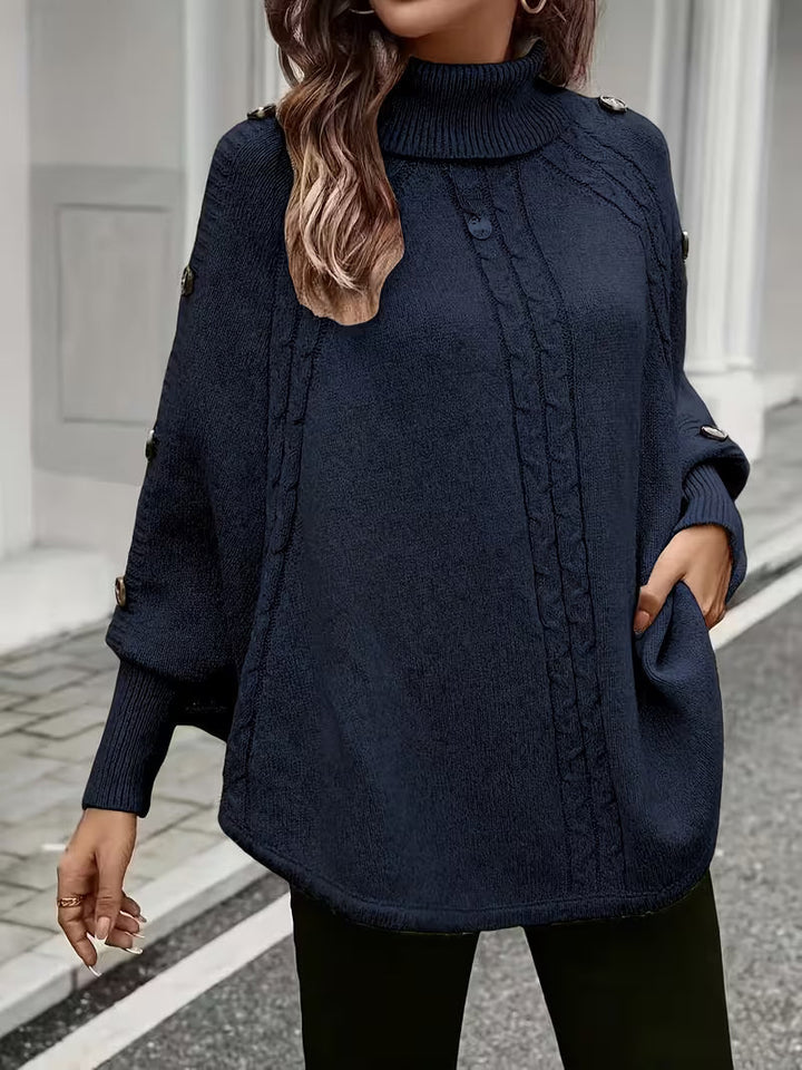 Lolana - Suéter de cuello alto con estilo retorcido 