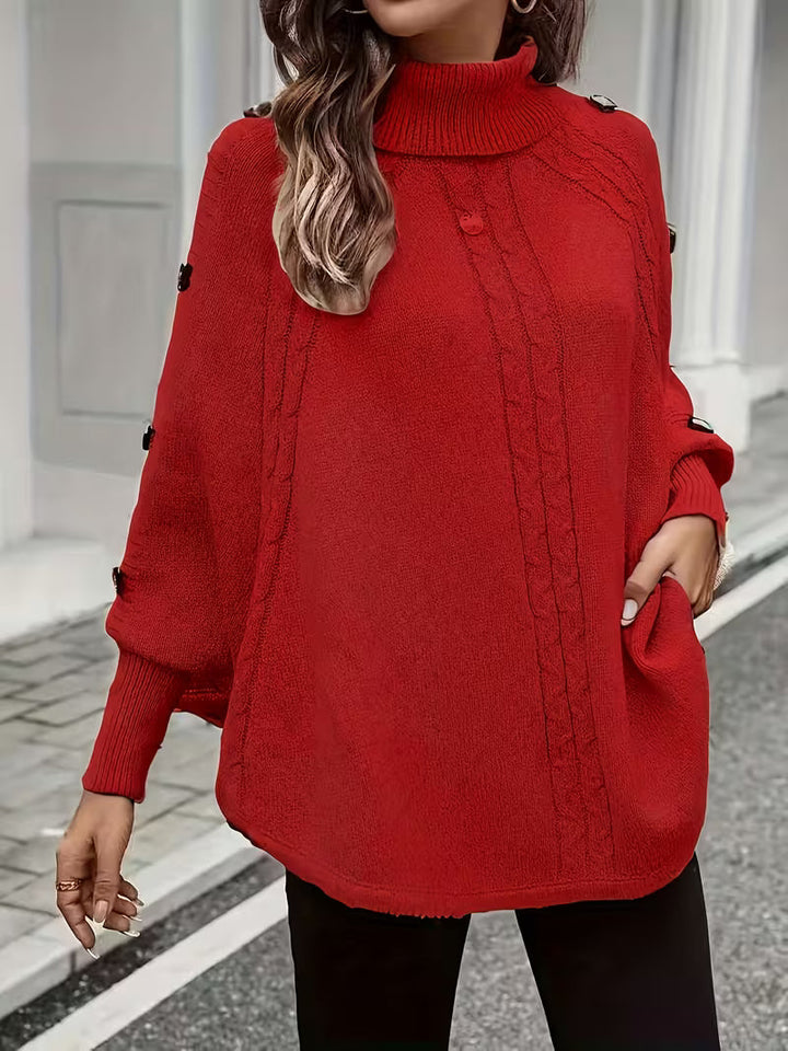 Lolana - Suéter de cuello alto con estilo retorcido 